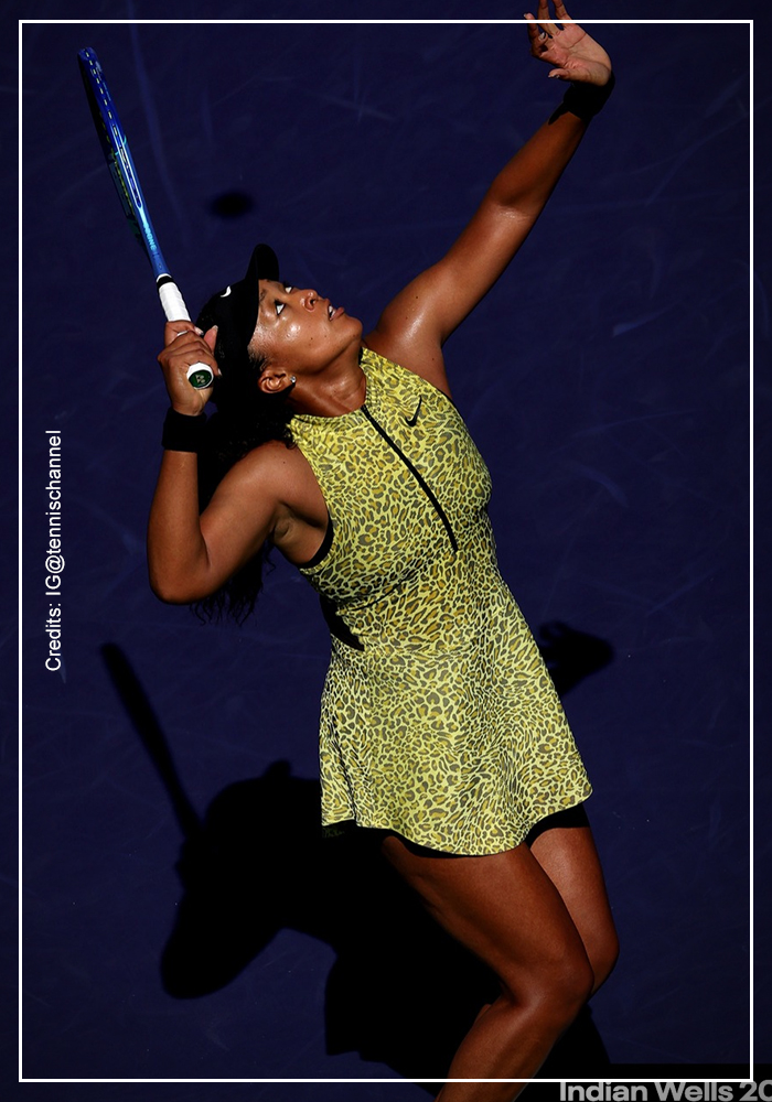 Naomi Osaka in leopard printed Nike dress