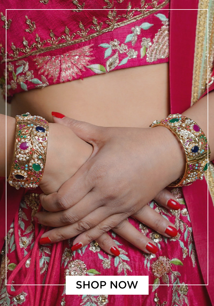 Navratra stone studded bangle