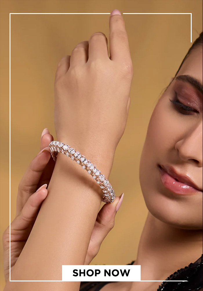 Oval diamond tennis bangle
