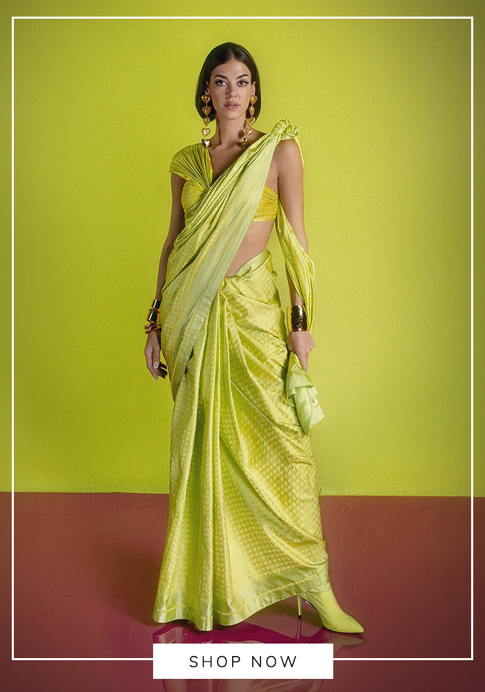 Parrot Green Handwoven Saree