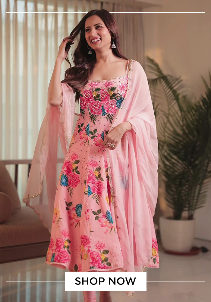 Pink Anarkali set