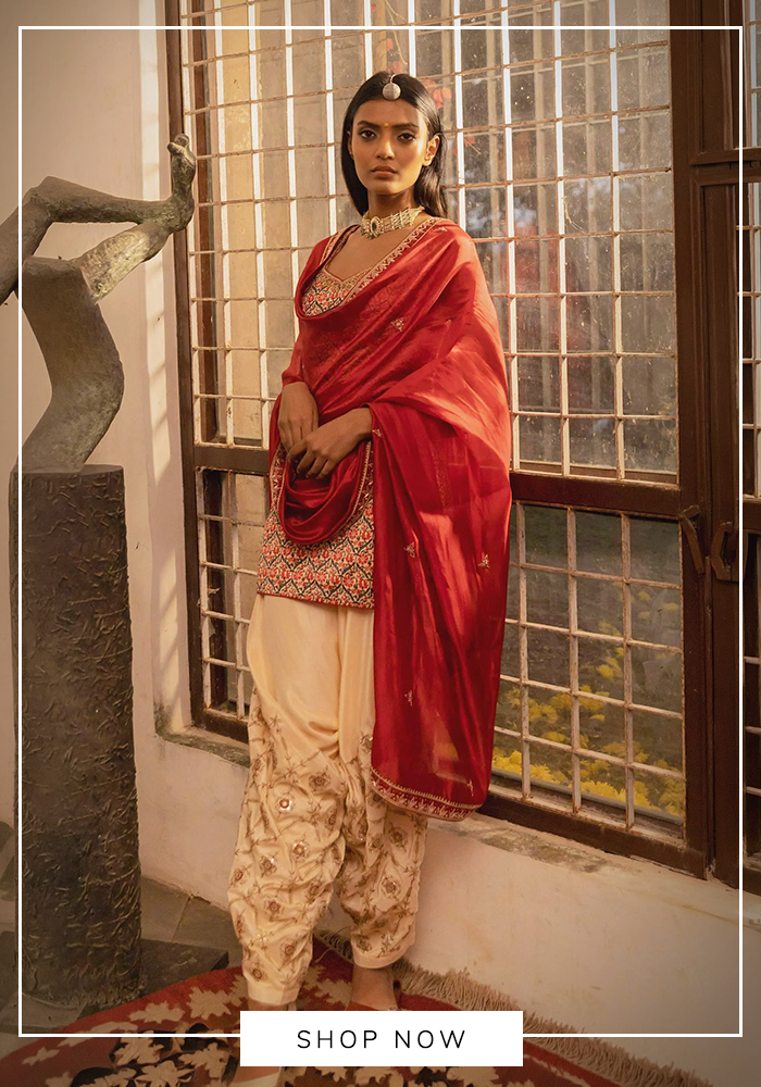 Punit Balana satin silk kurta dhoti set