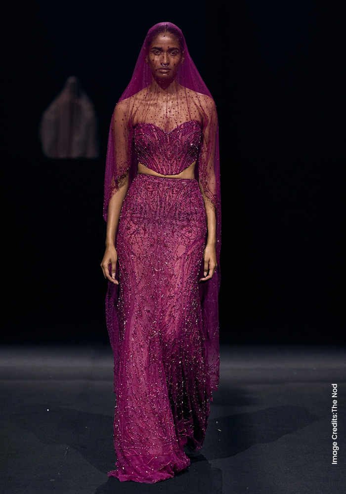 Purple bridal couture