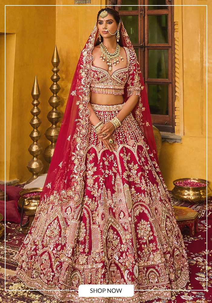 Red bridal lehenga