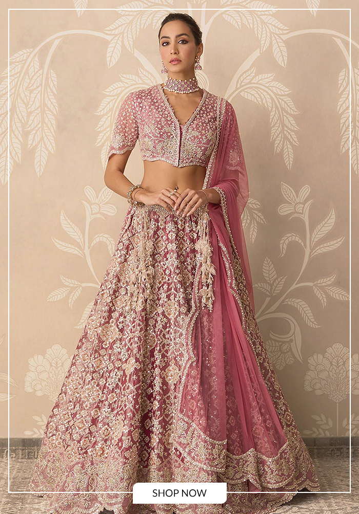 Ridhi Mehra tissue embroidered lehenga set