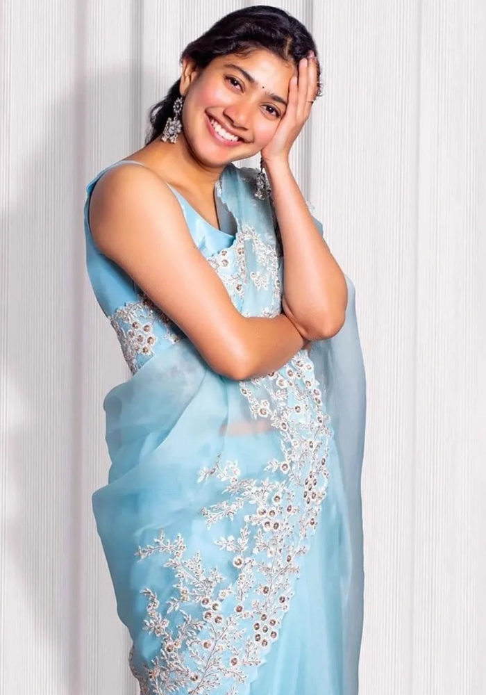 Sai Pallavi in powder blue saree
