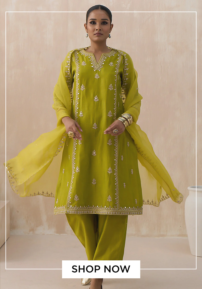 Saisha floral butti embroidered kurta set