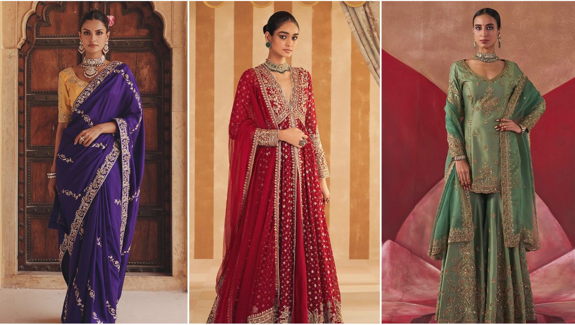 Saree,anarkalis and sharara sets for rakhi celebrations
