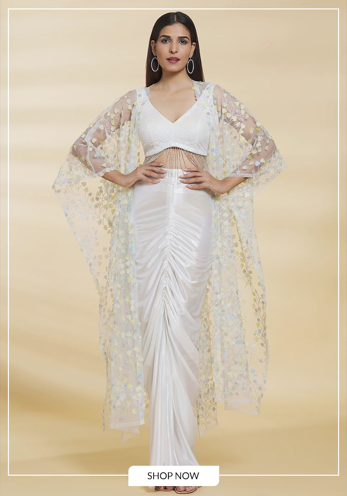 Sequin embroidered jacket and skirt set for cocktail