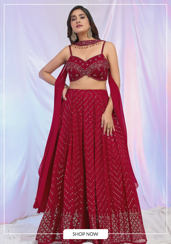 Sequin embroidered pleated sharara set for wedding