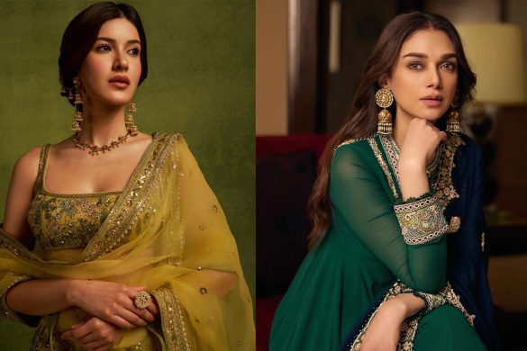 Shanaya Kapoor and Aditi Rao wearing green outfits, perfect for Haryali Teej