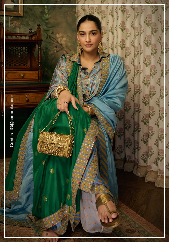 Sonam Kapoor in Punit Balana outfit for Anshula Kapoor wedding
