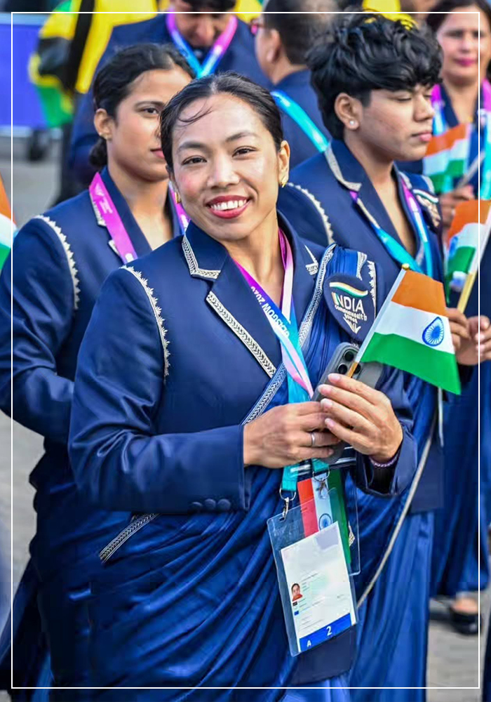 Saikhom Mirabai Chanu winning gold at CWG 2026