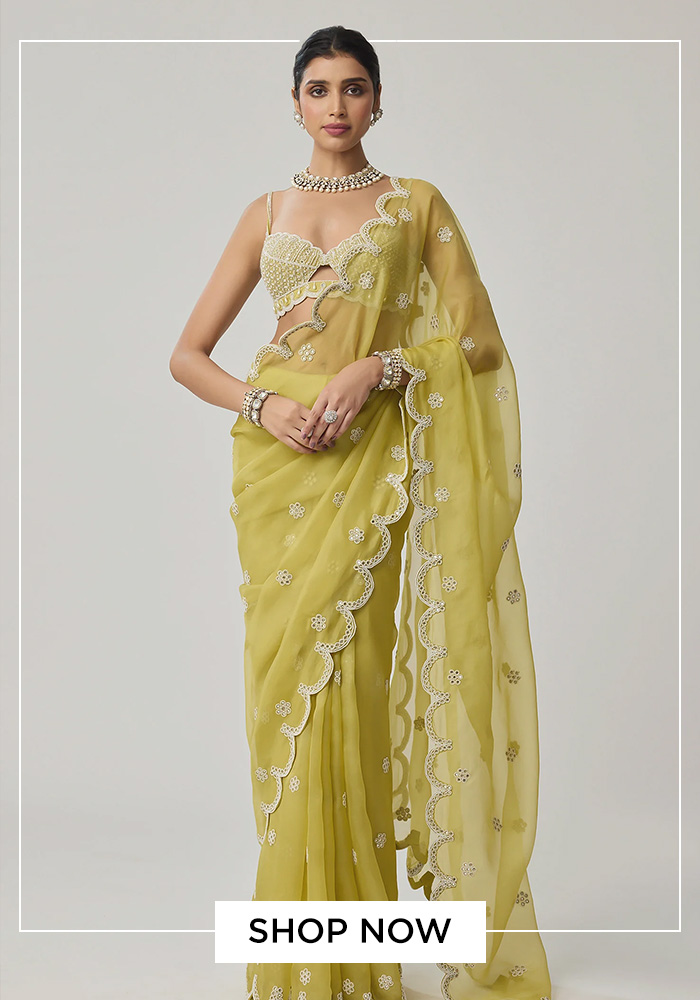 Vvani by Vani Vats green saree