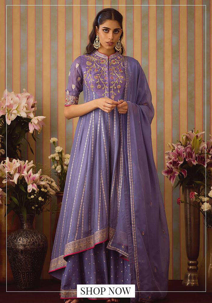 ZARDOZI EMBROIDERED ANARKALI SET