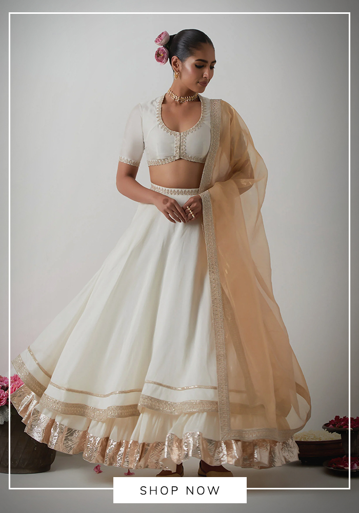 Zari embroidered lehenga