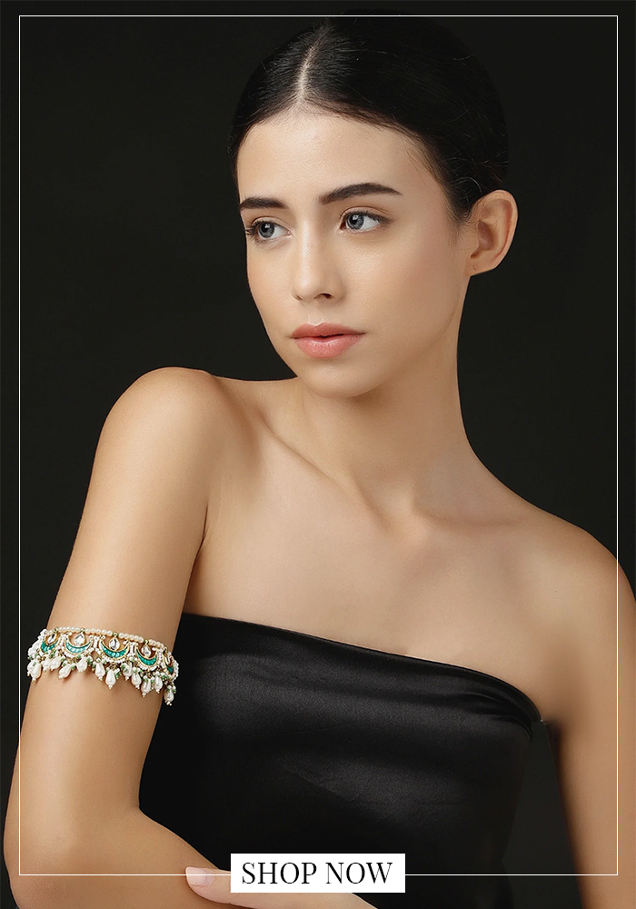 Kundan and pearl bajuband