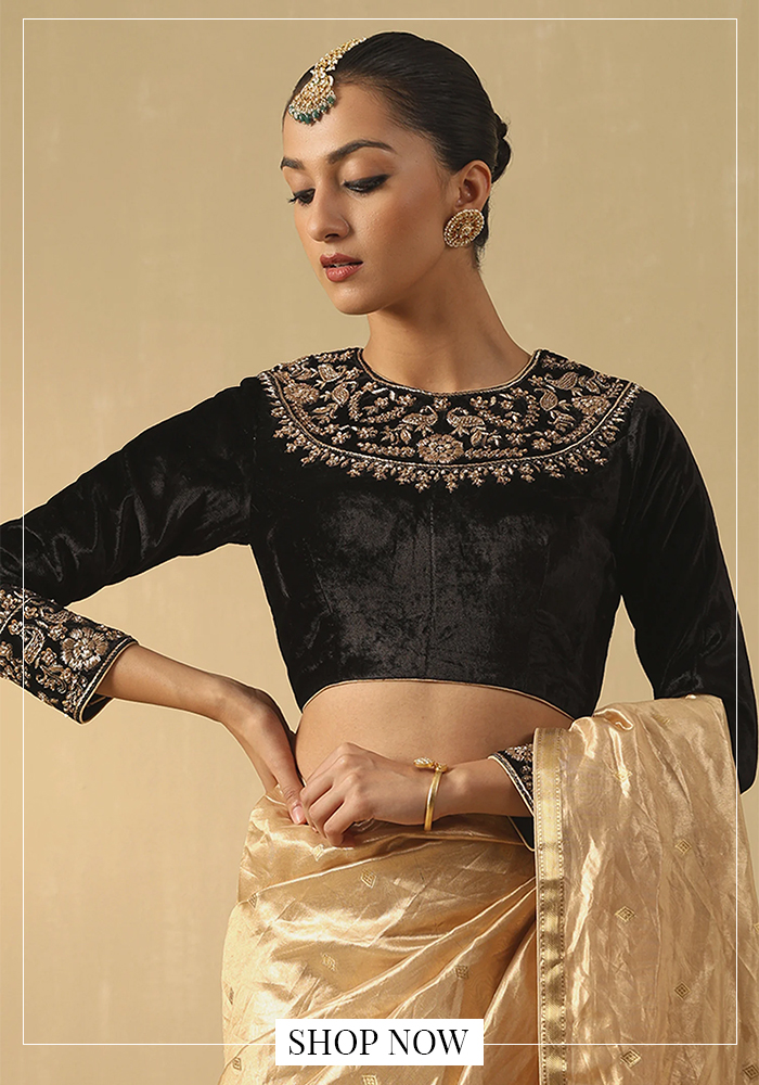 Black velvet blouse