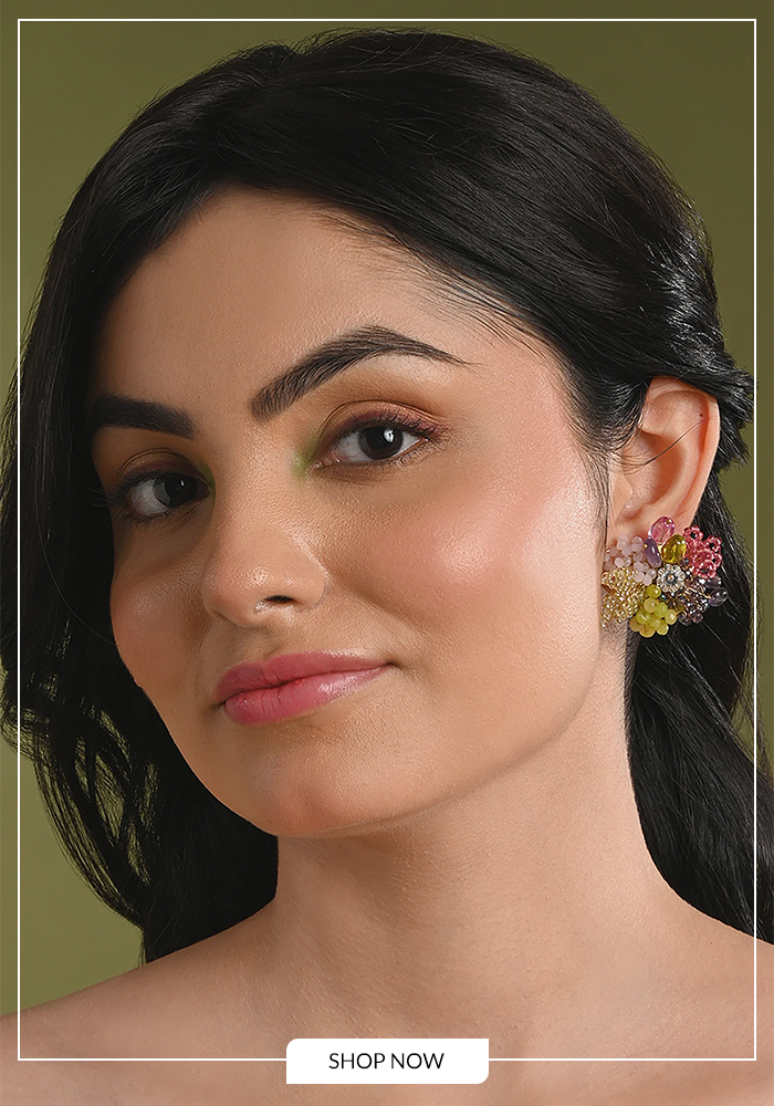 Colorful stone studded earrings