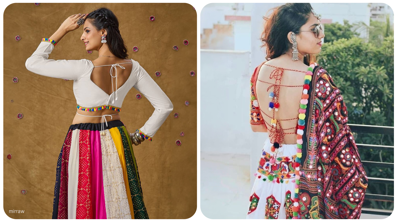 Mirror-Work & Backless Choli Blouses