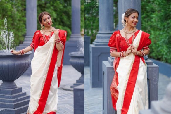 How to Style the Lal Paar Sada Saree
