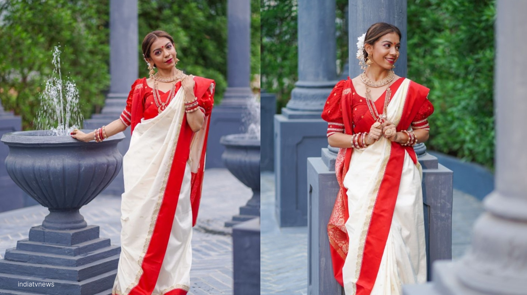 How to Style the Lal Paar Sada Saree