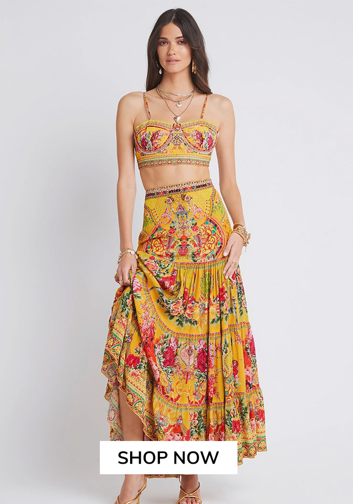 Garden print maxi floral skirt