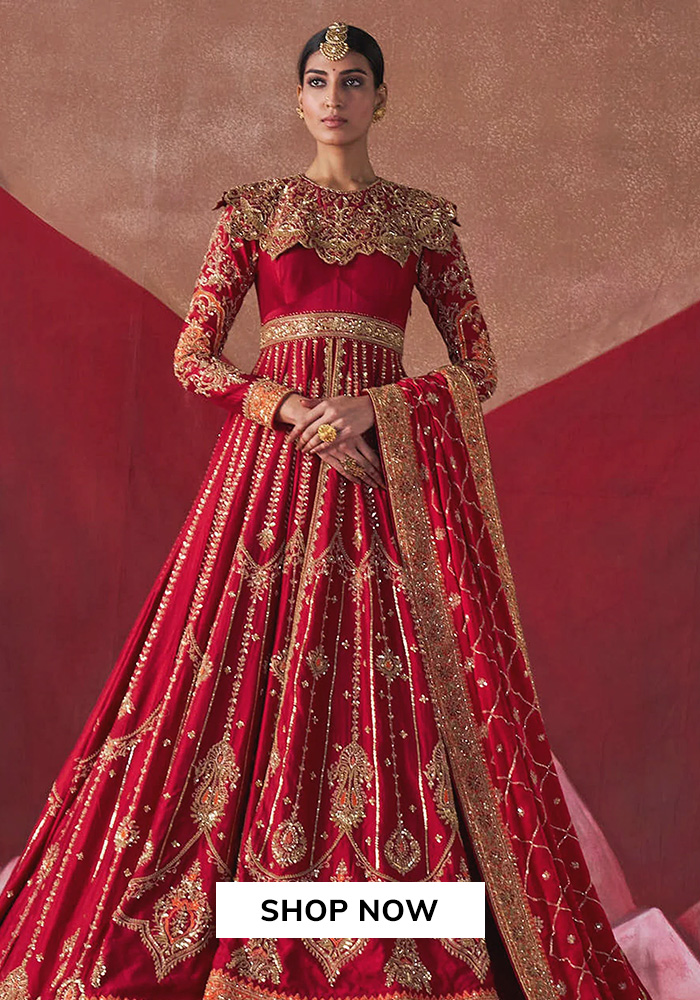 Jigar Mali red anarkali punjabi suit
