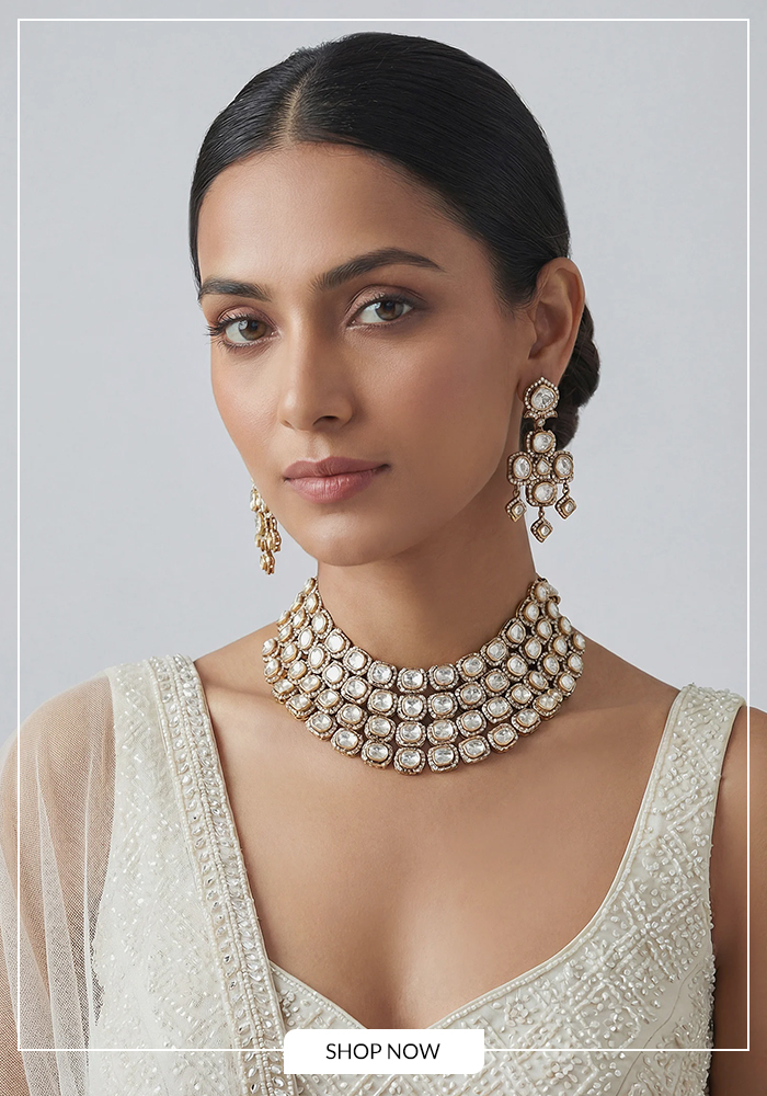 Kundan polki necklace set