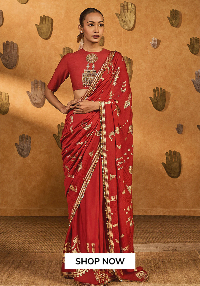 Masaba red saree