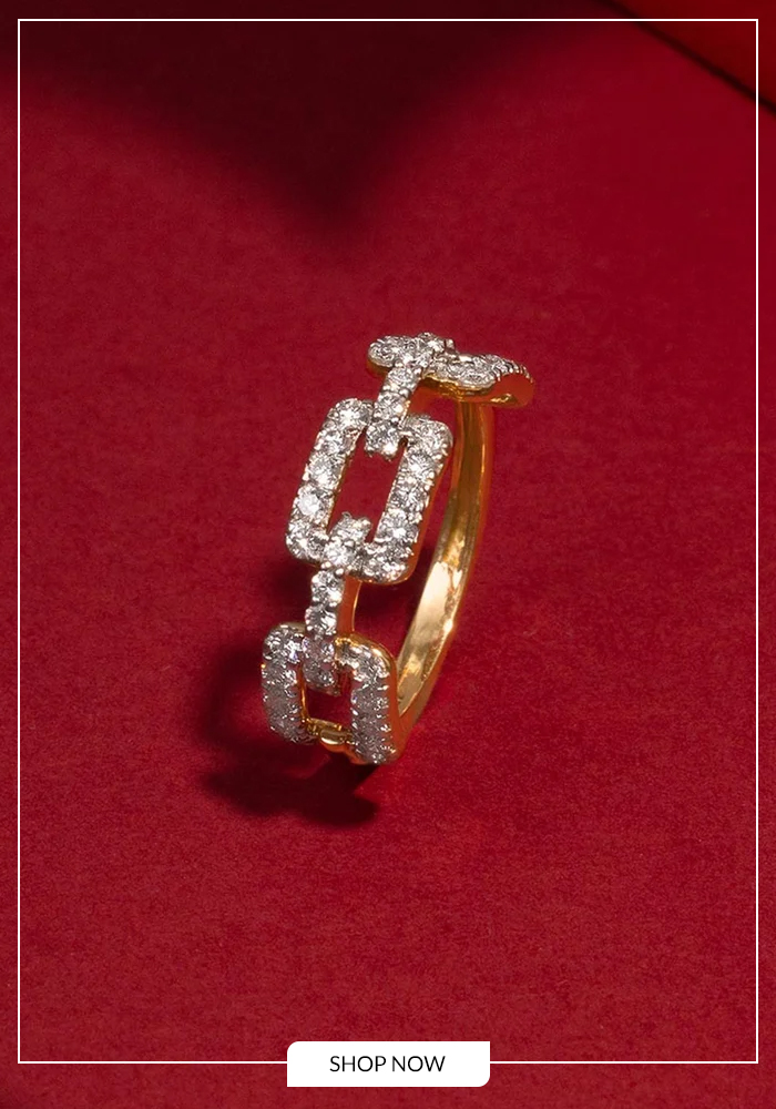 Modern Diamond Link Ring