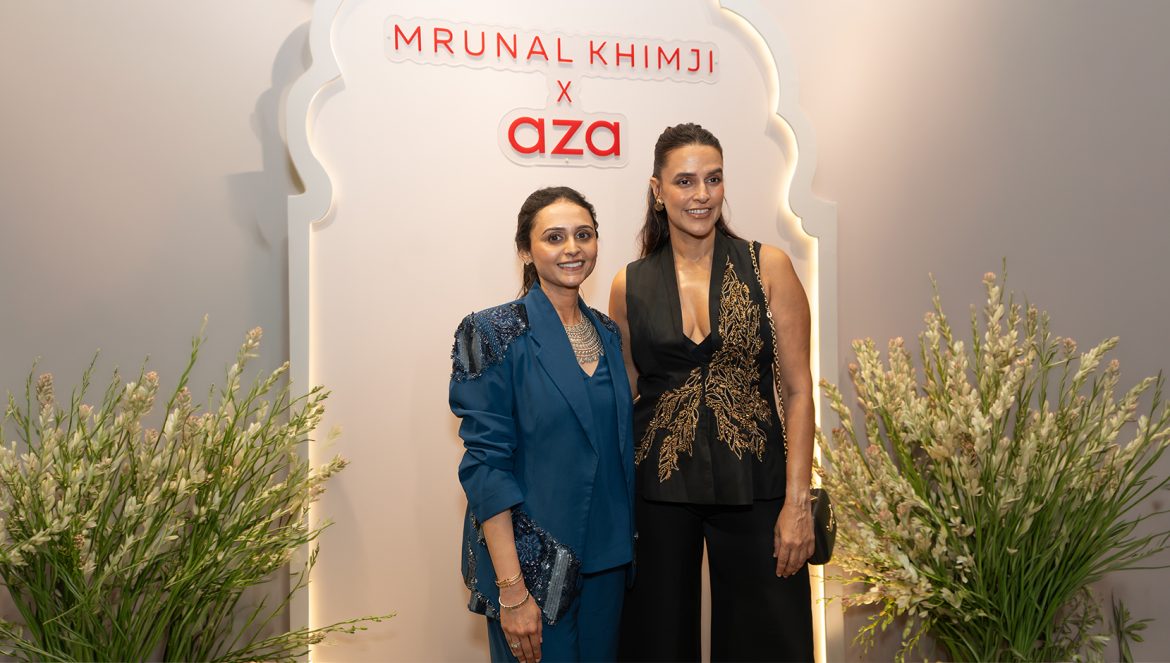 Mrinal Khimji with Neha Dhupia at Meet the Designer event in Aza Bandra-