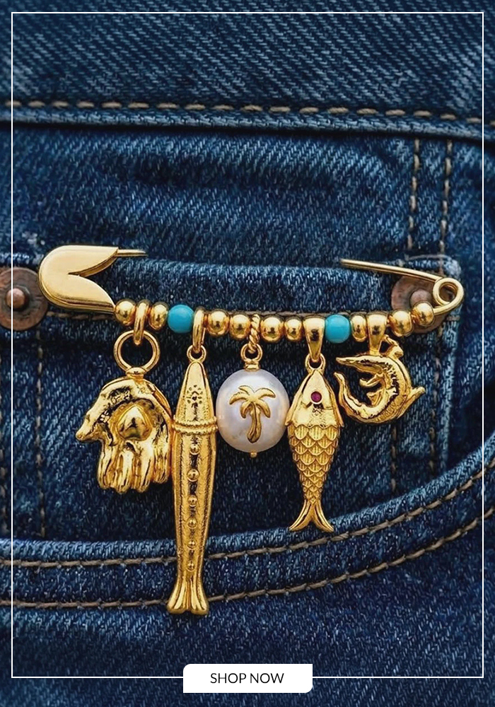 Ocean relic charm brooch