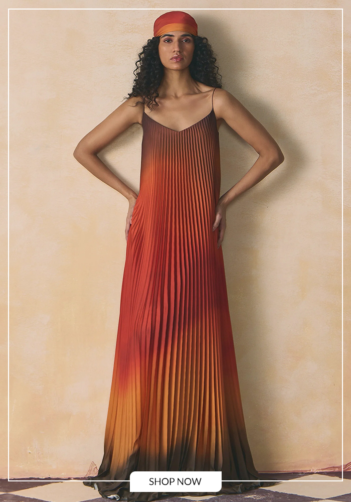 Ombre satin maxi dress