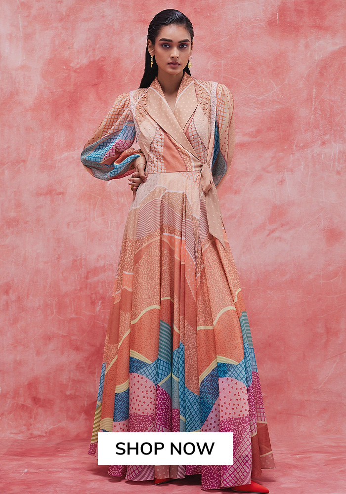 Pankaj and Nidhi breeze printed maxi wrap dress
