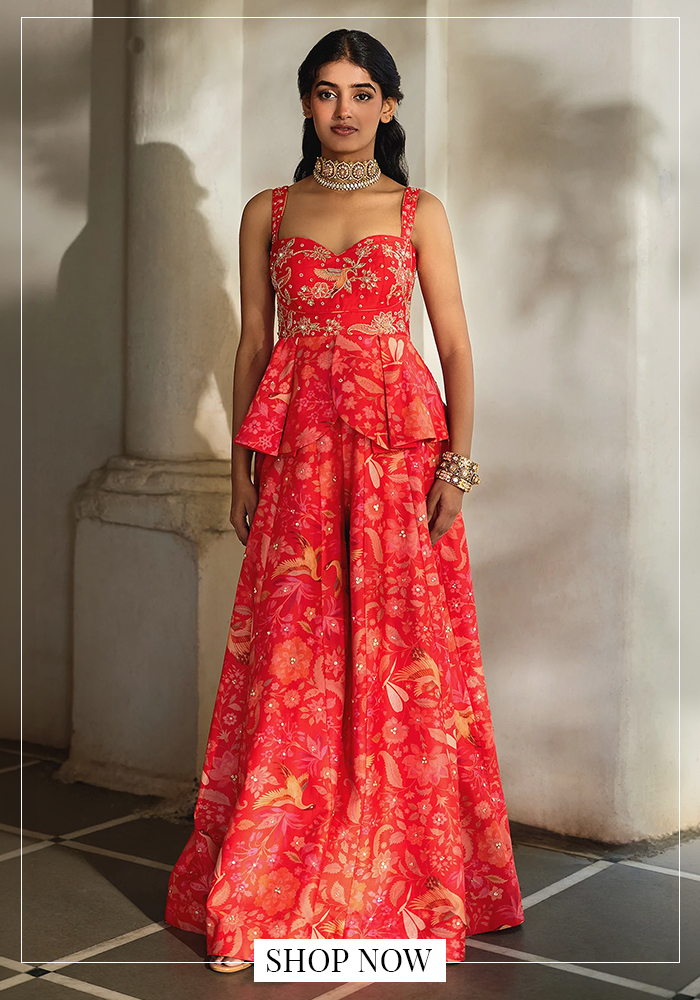 Paulmi and Harsh peplum top and palazzo set