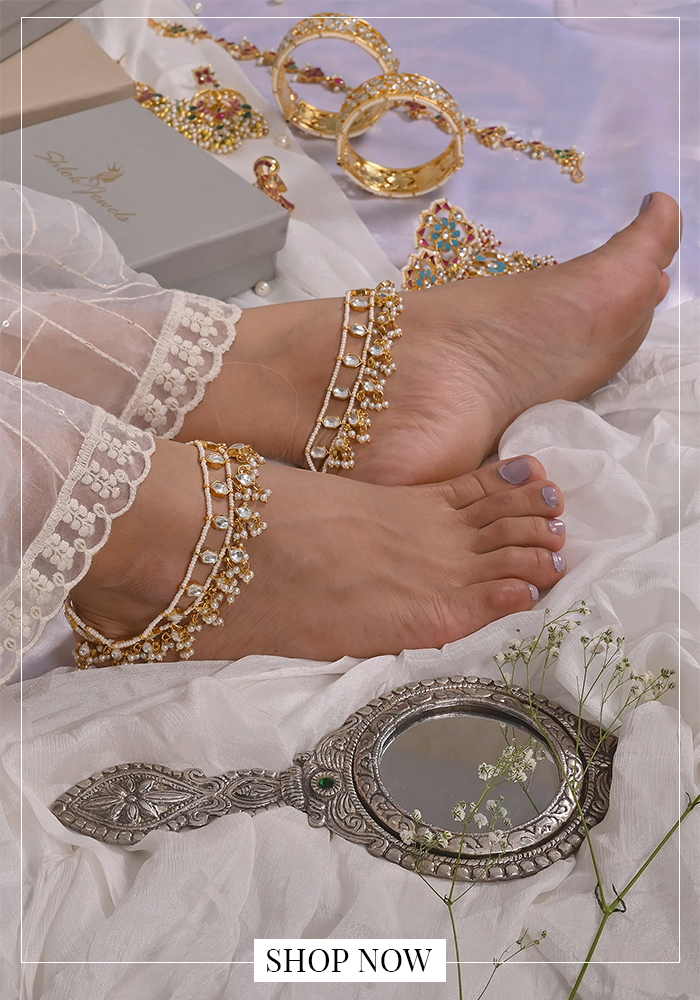 Pearl stacked anklets