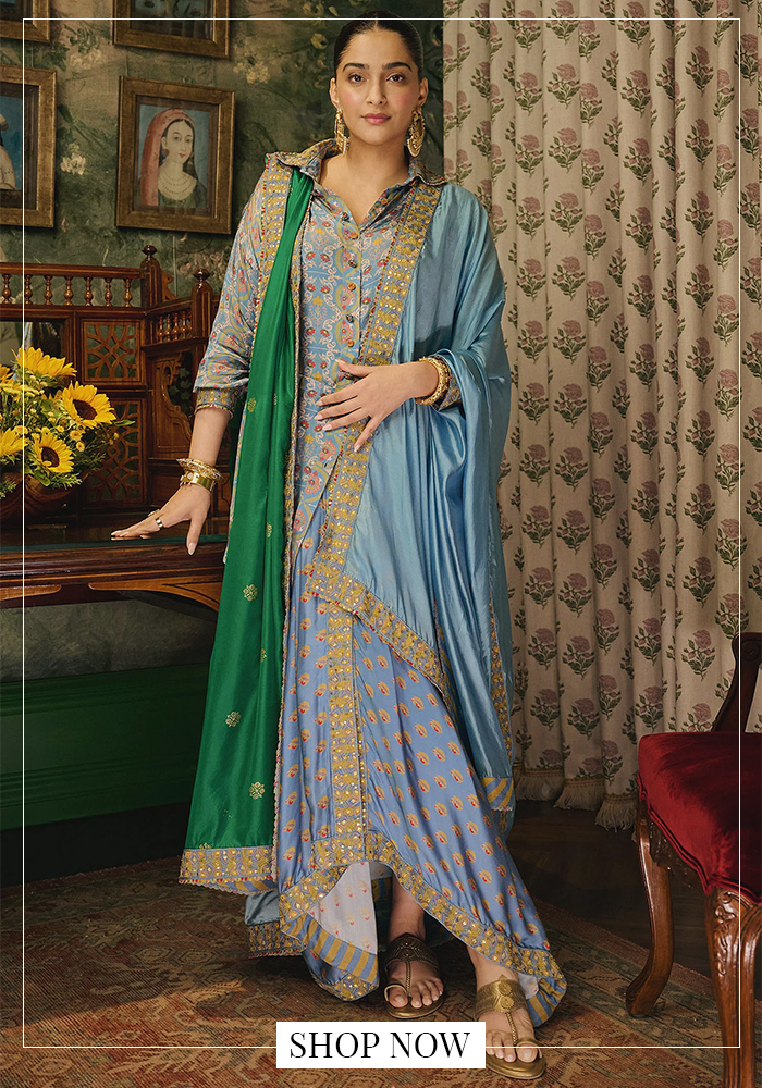 Punit Balana pre-draped lungi set
