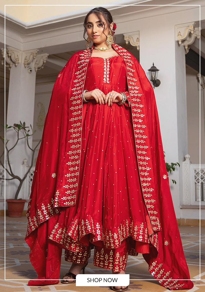 Red anarkali