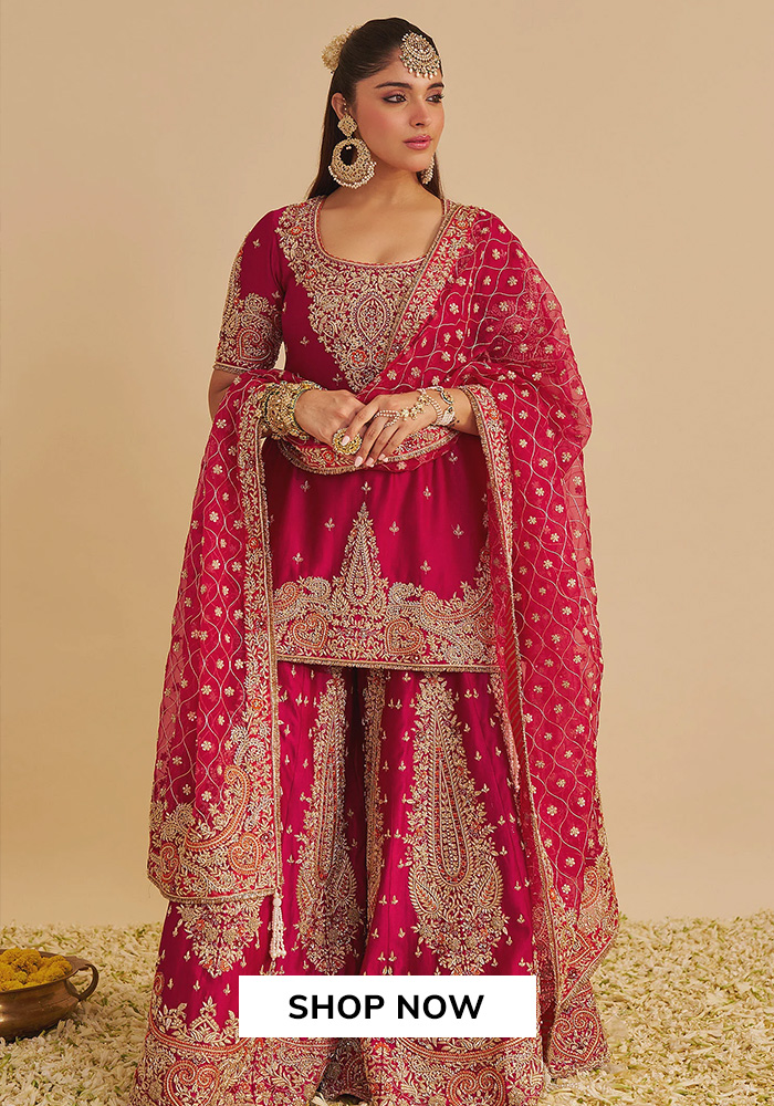 Sheetal Batra pink kurta sharara punjabi bridal suit