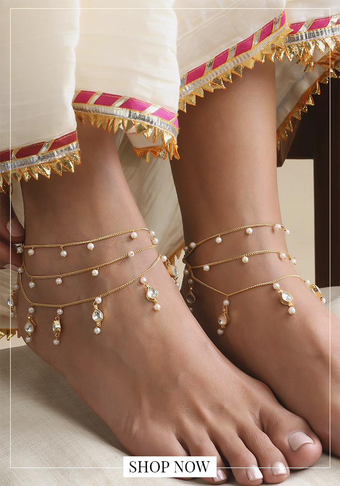 Pearl Stacked anklets