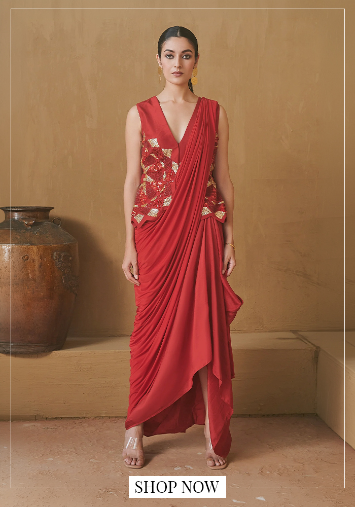 Studio Radical jacket and skirt saree set