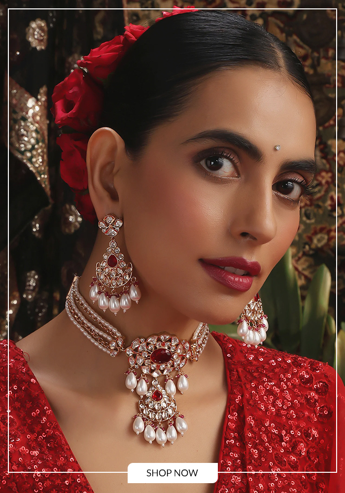 Timeless Red Stones & Pearls