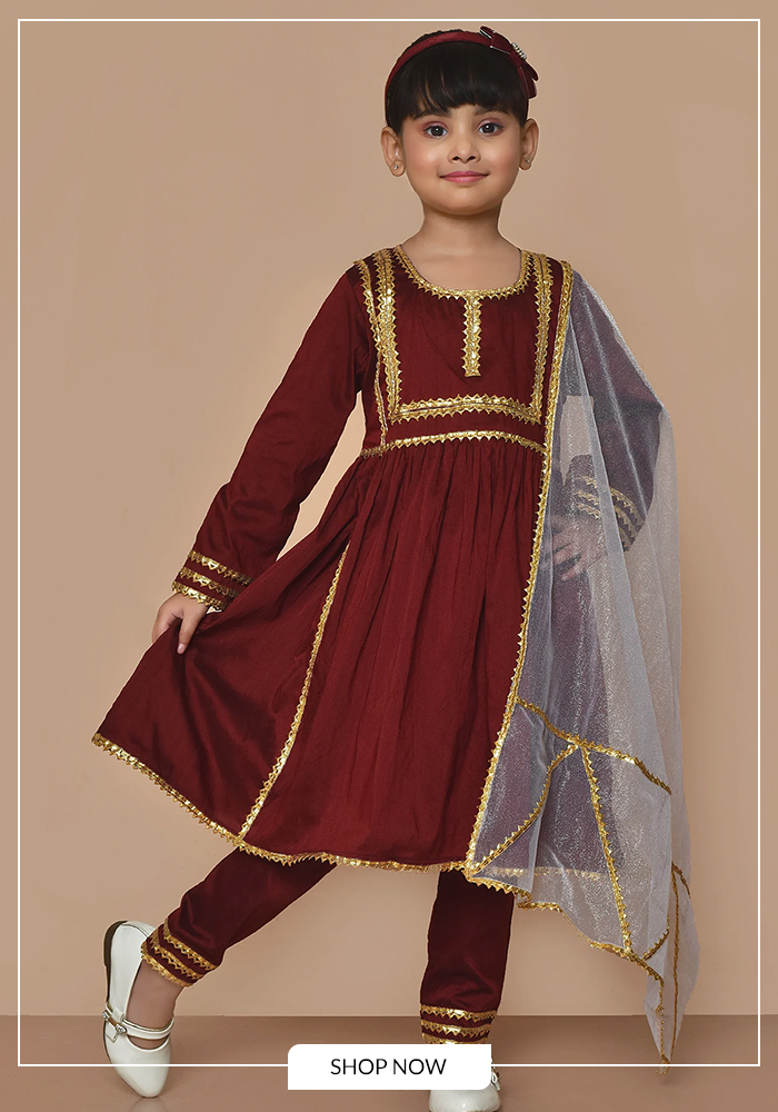 Janmashtami Looks for Kids That Are Anything But Costume-y 10 4. Anarkalis in Enchanting Jewel Tones