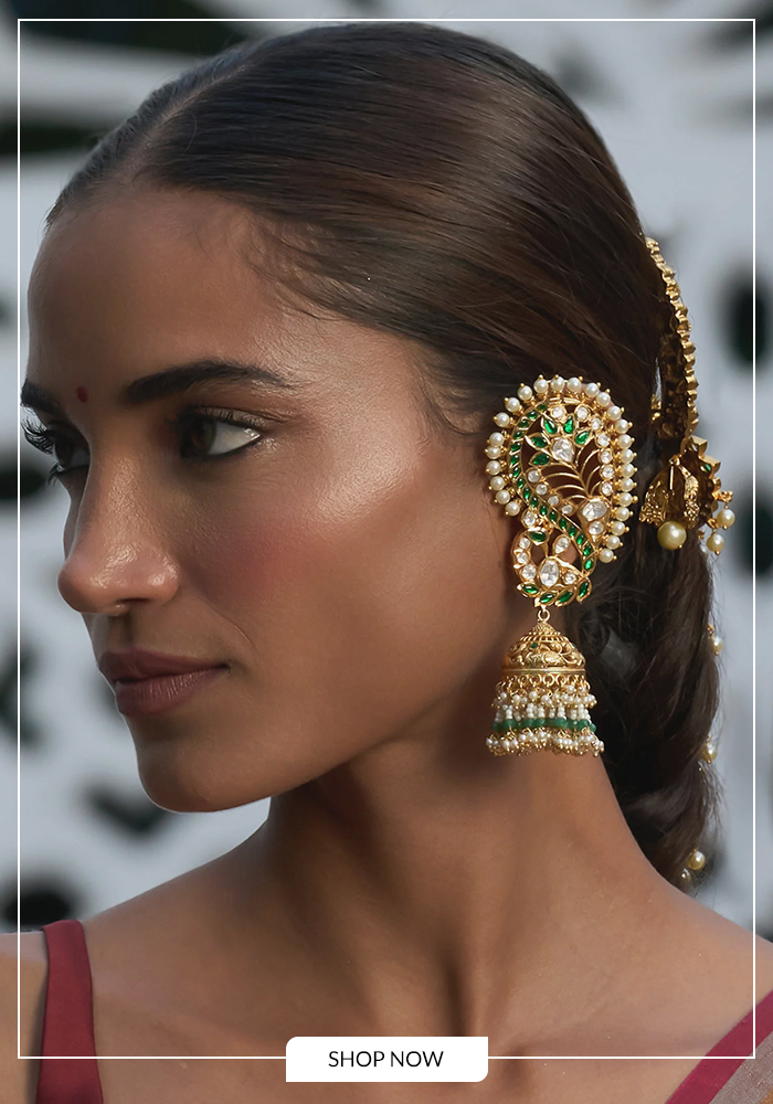 4. Kundan or Polki Ear Cuffs