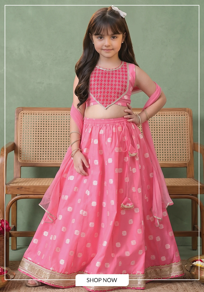 Janmashtami Looks for Kids That Are Anything But Costume-y 7 1. Pretty Pink Lehengas