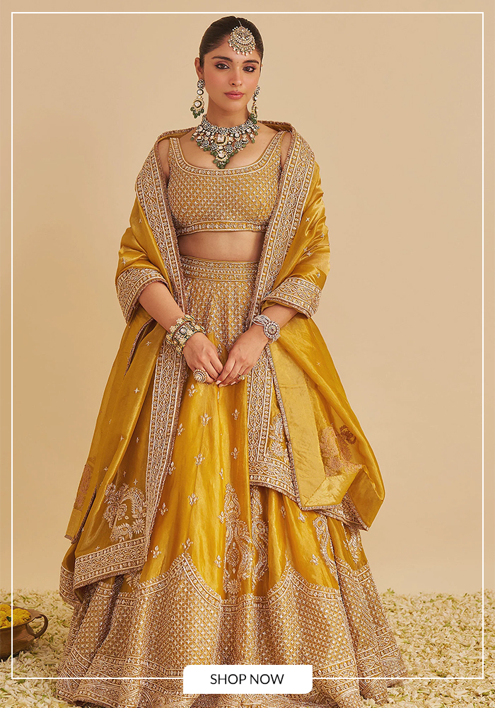 Yellow and gold lehenga