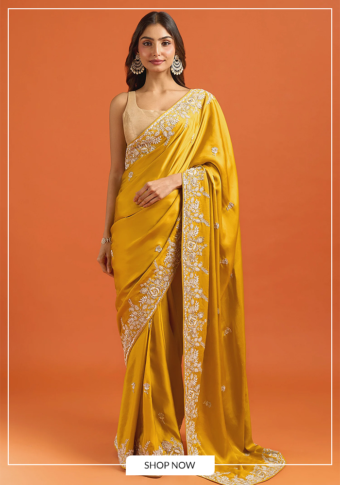 Yellow and gold saree