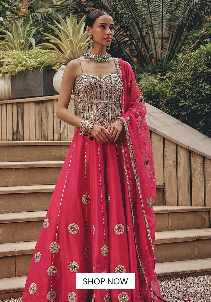 Zari embroidered blouse skirt set