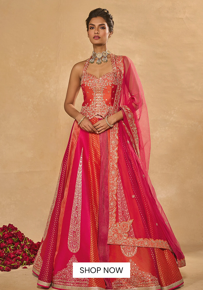 Zari embroidered jacket and skirt set
